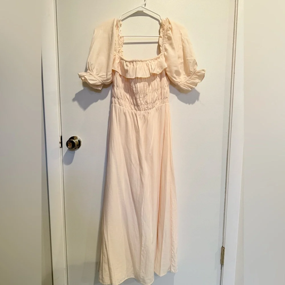 Lulu’s Nahanni Cream Smocked Midi Dress - Picture 3 of 6